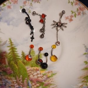 Colorful Belly Button Rings Set